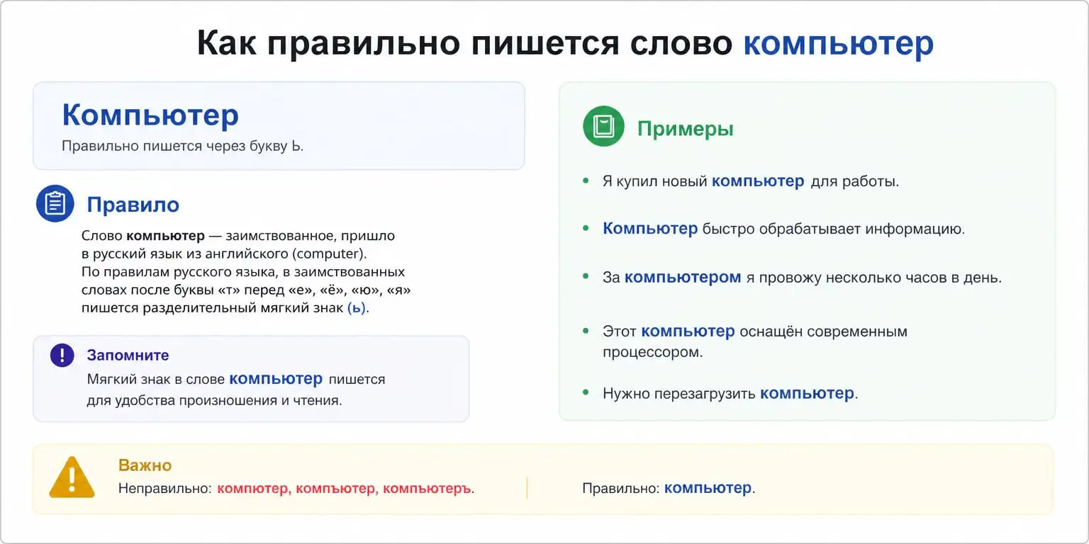 «Компьютер»: как правильно пишется слово
